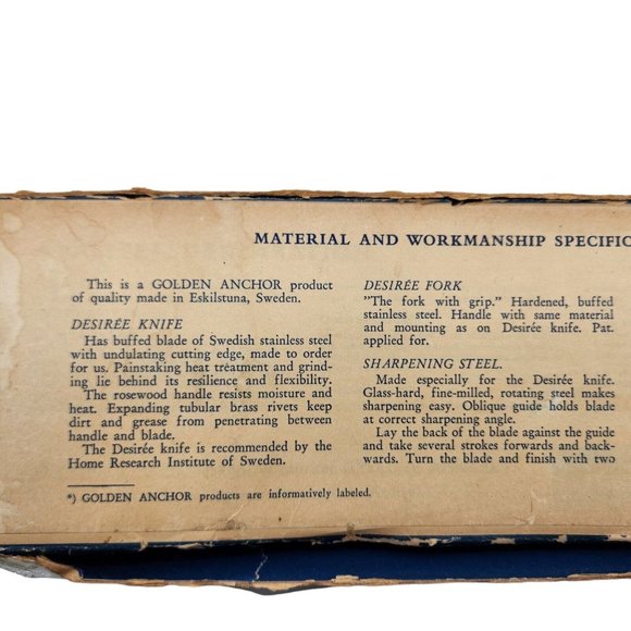 Vintage Jernbolaget Eskilstuna Disiree Knife Fork Sharpener Set SS Wood Sweden - Picture 9 of 13